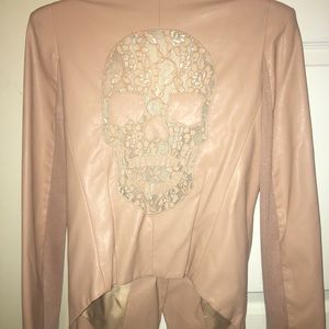 Yedina - Faux leather crop blazer